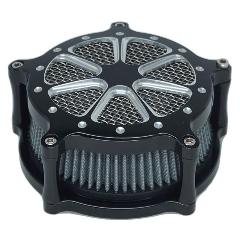 AGECO Air Filter Intake Cnc Cut Air Cleaner Venturi Motorcycle Chrome Kit for Harley Dyna 2000-2017 Softail 2000-2015 Touring 2000-2007 Fitment - B (Blue) - Image 2